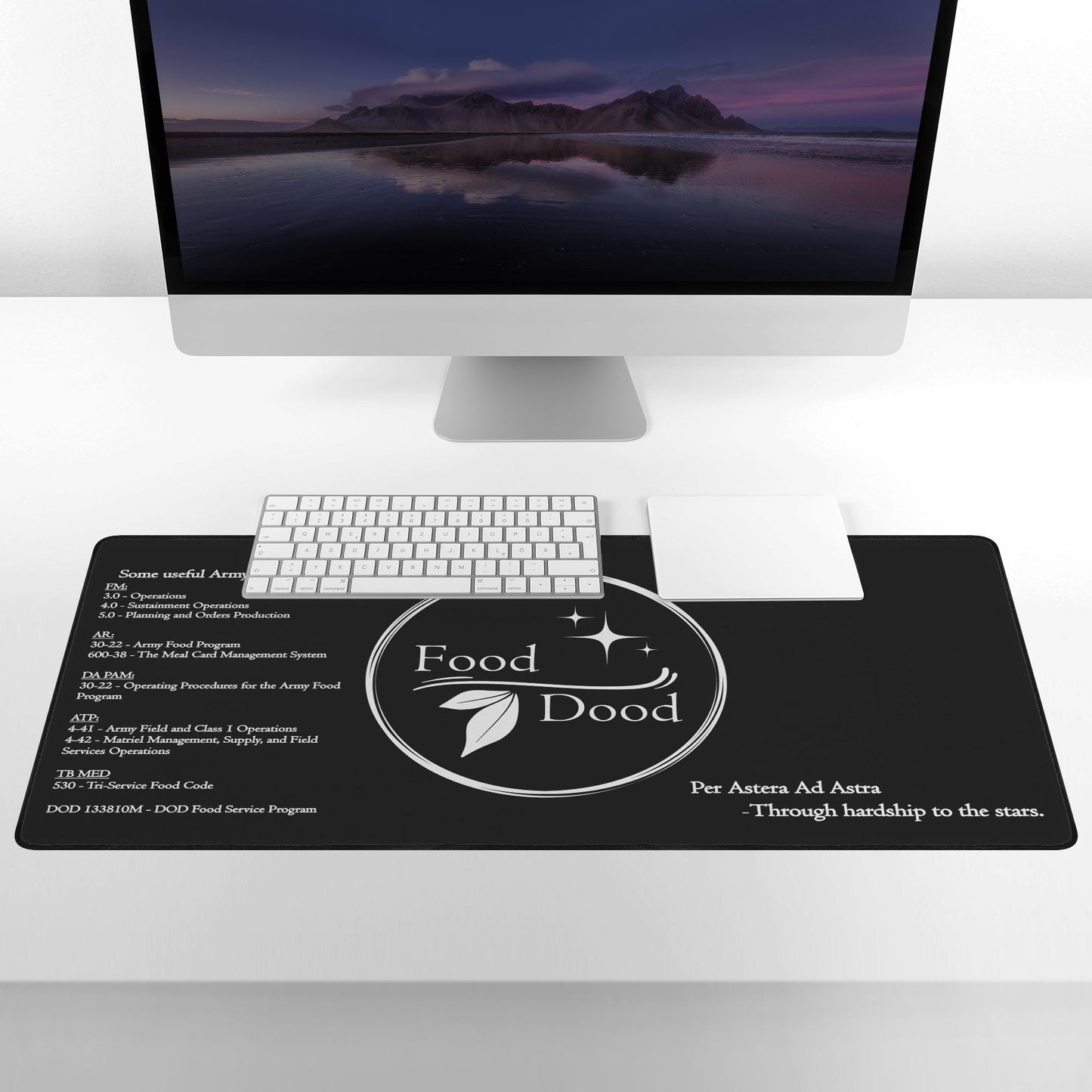 Food Dood Desk Mat, XL Black