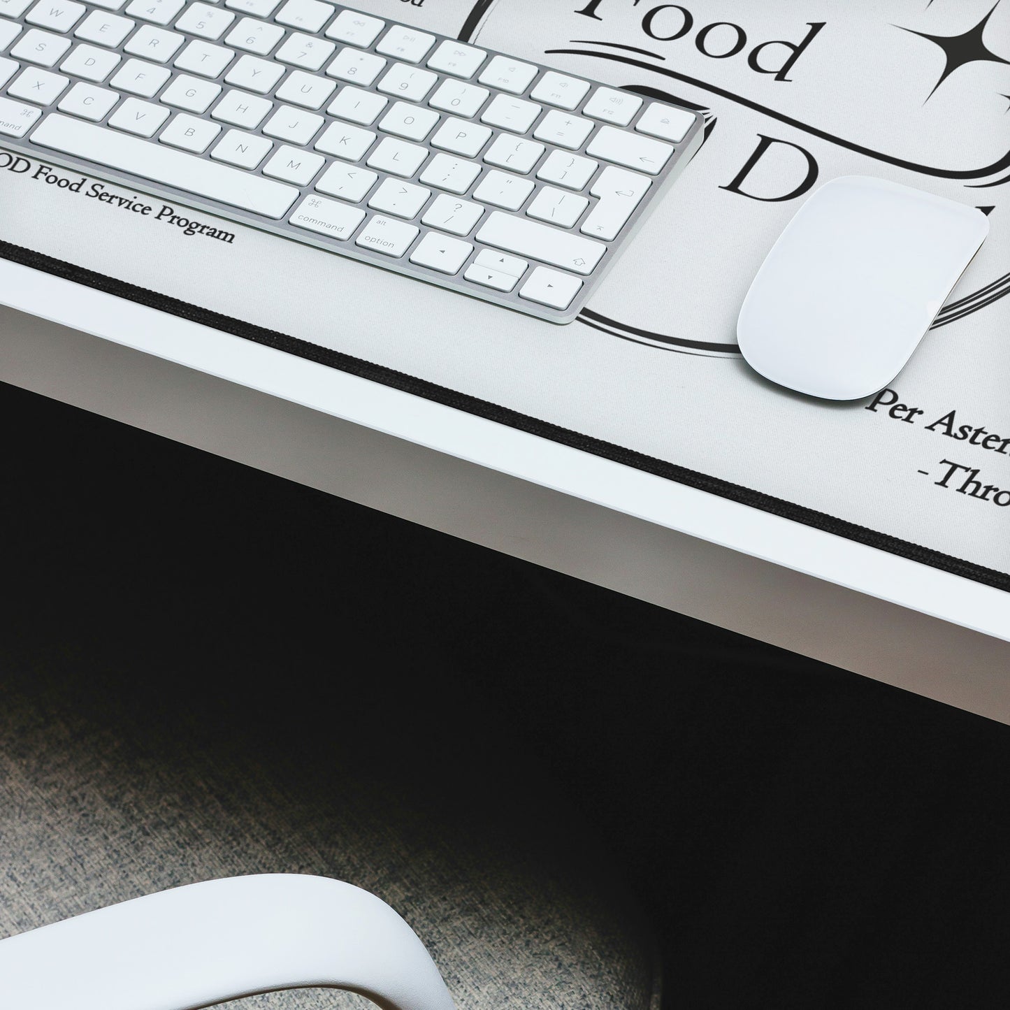 Food Dood Desk Mat, XL White