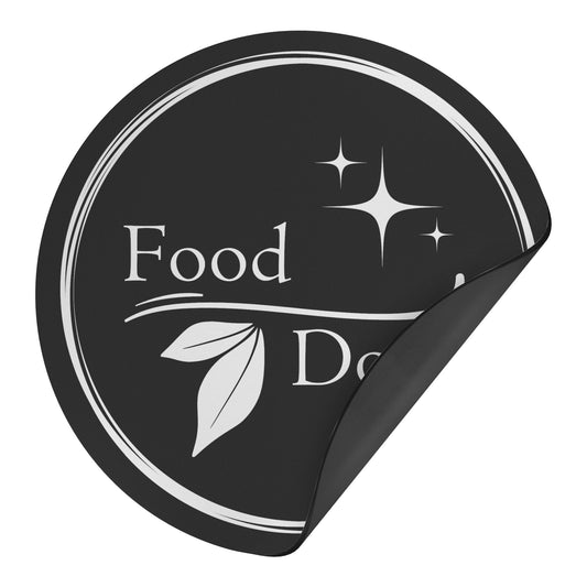 Food Dood Round Magnet, Black
