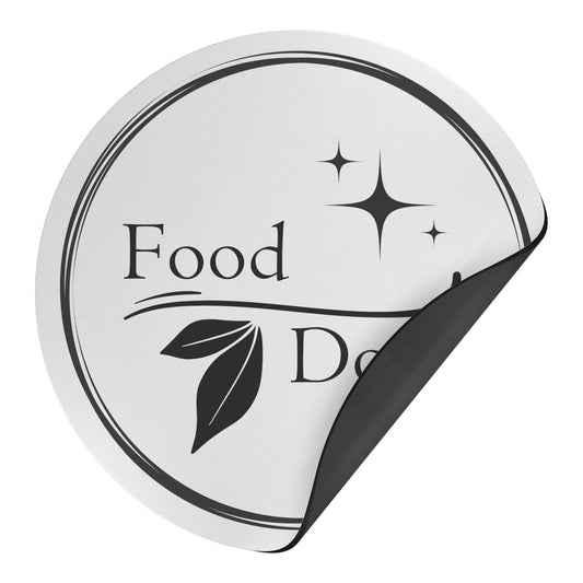 Food Dood Round Magnet, White