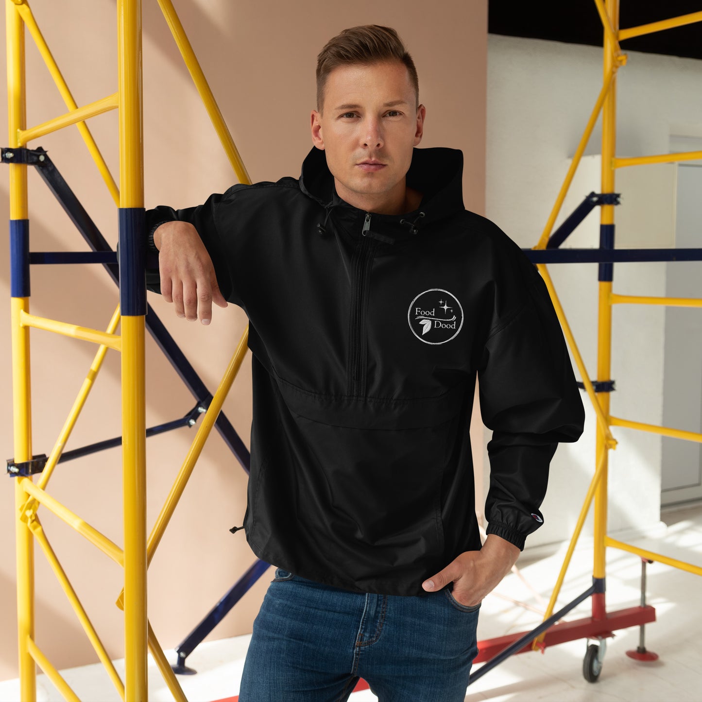 Food Dood Logo Embroidered Champion Packable Jacket
