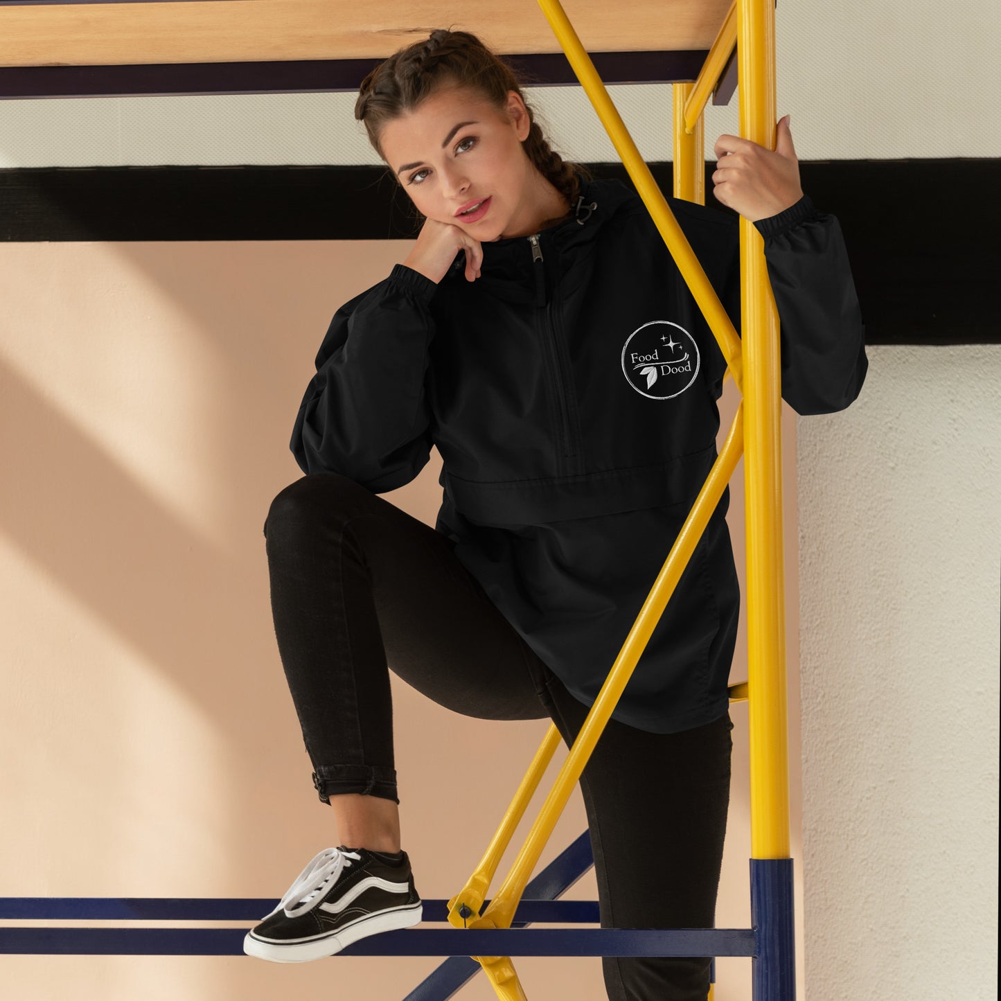 Food Dood Logo Embroidered Champion Packable Jacket
