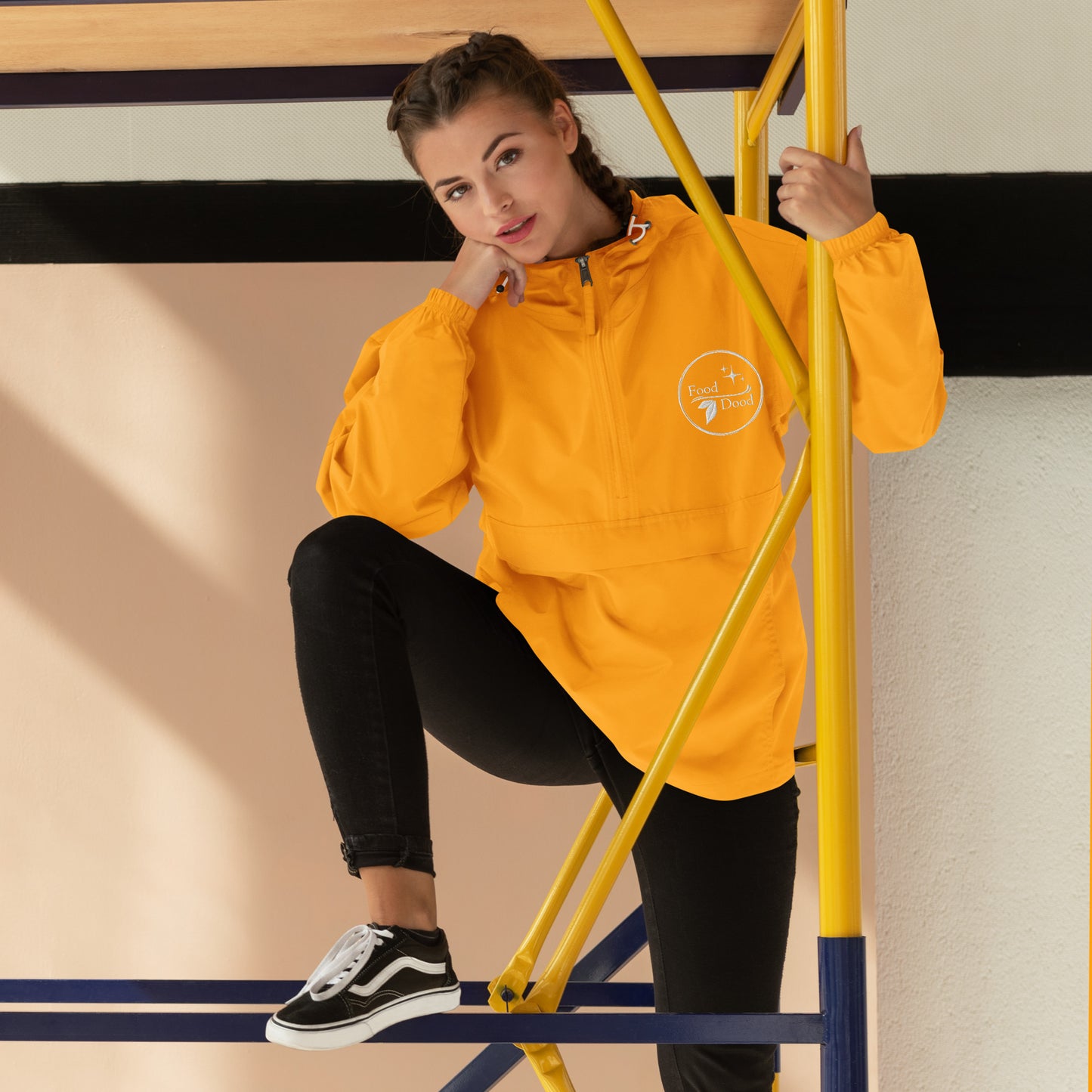 Food Dood Logo Embroidered Champion Packable Jacket