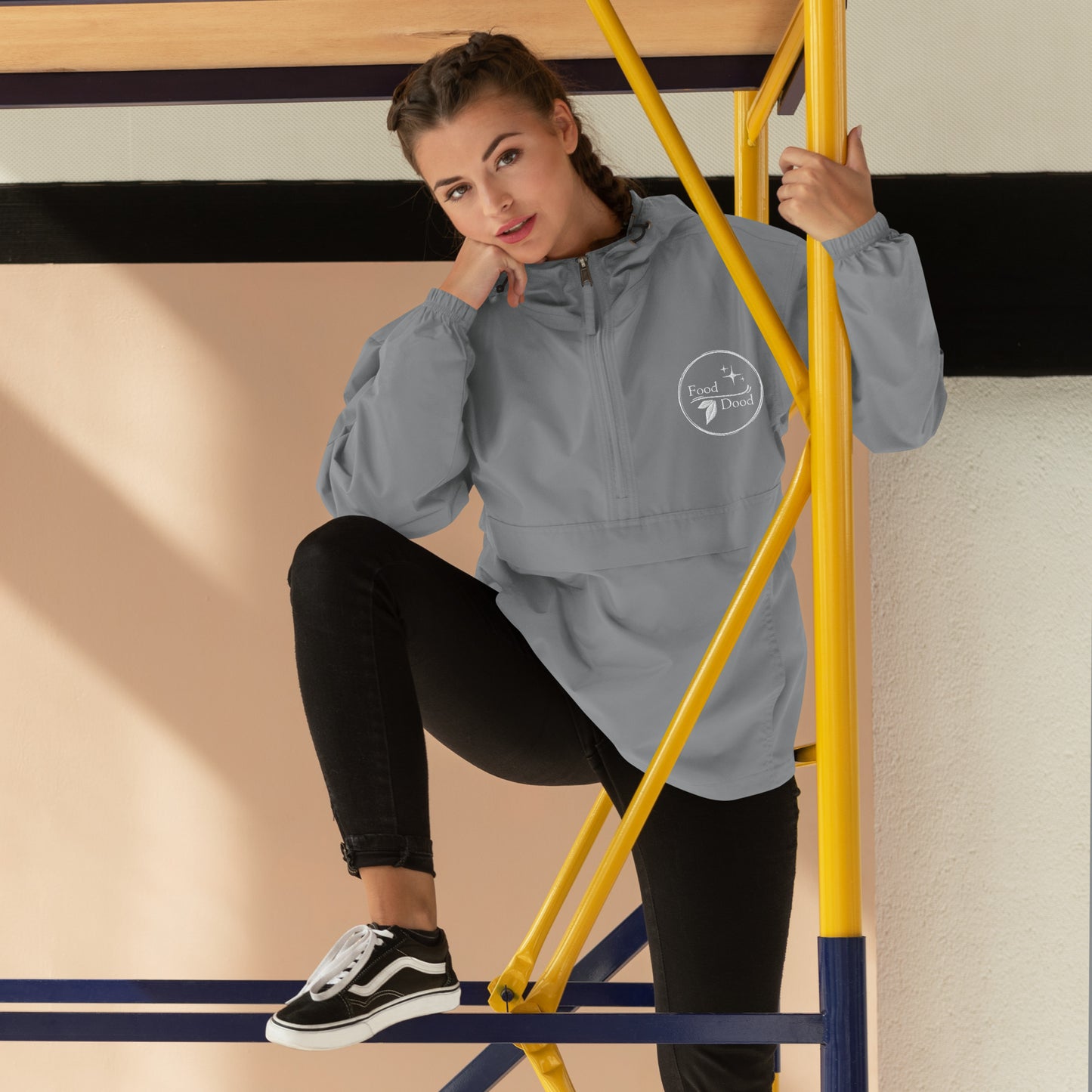 Food Dood Logo Embroidered Champion Packable Jacket