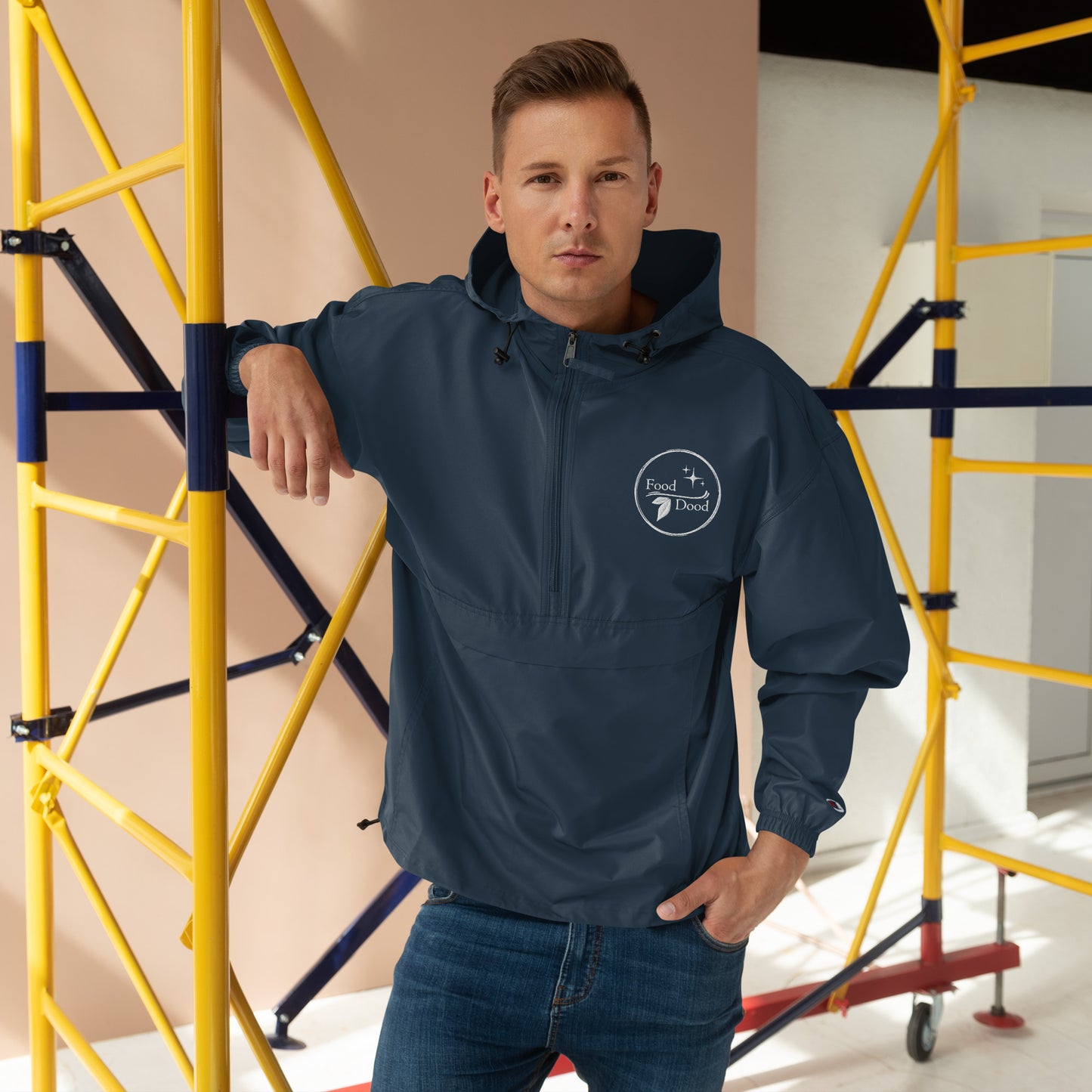 Food Dood Logo Embroidered Champion Packable Jacket