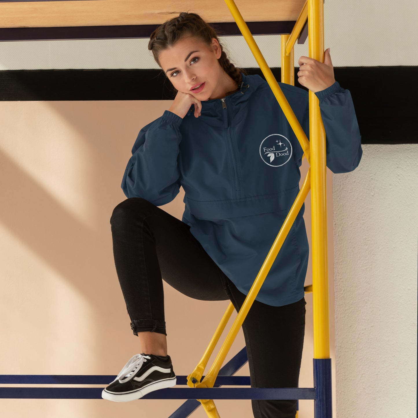 Food Dood Logo Embroidered Champion Packable Jacket