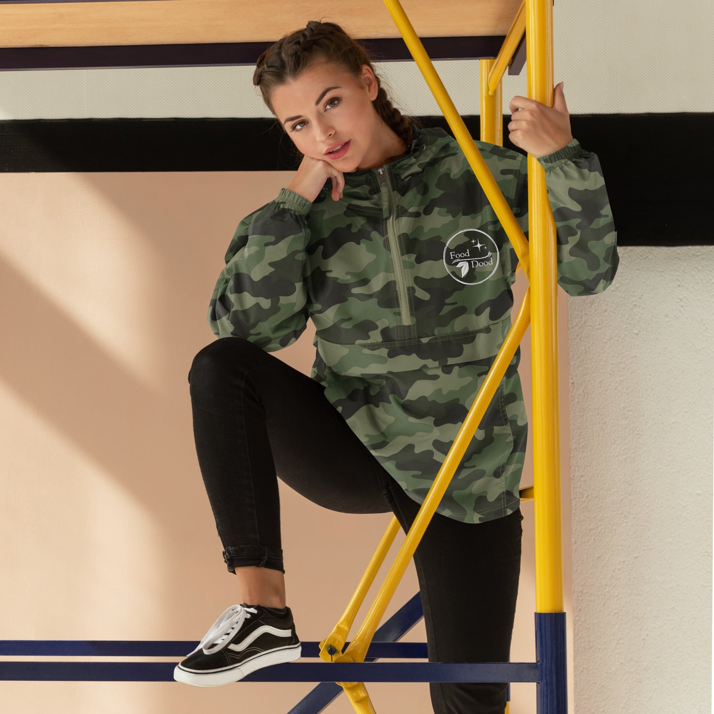 Food Dood Logo Embroidered Champion Packable Jacket