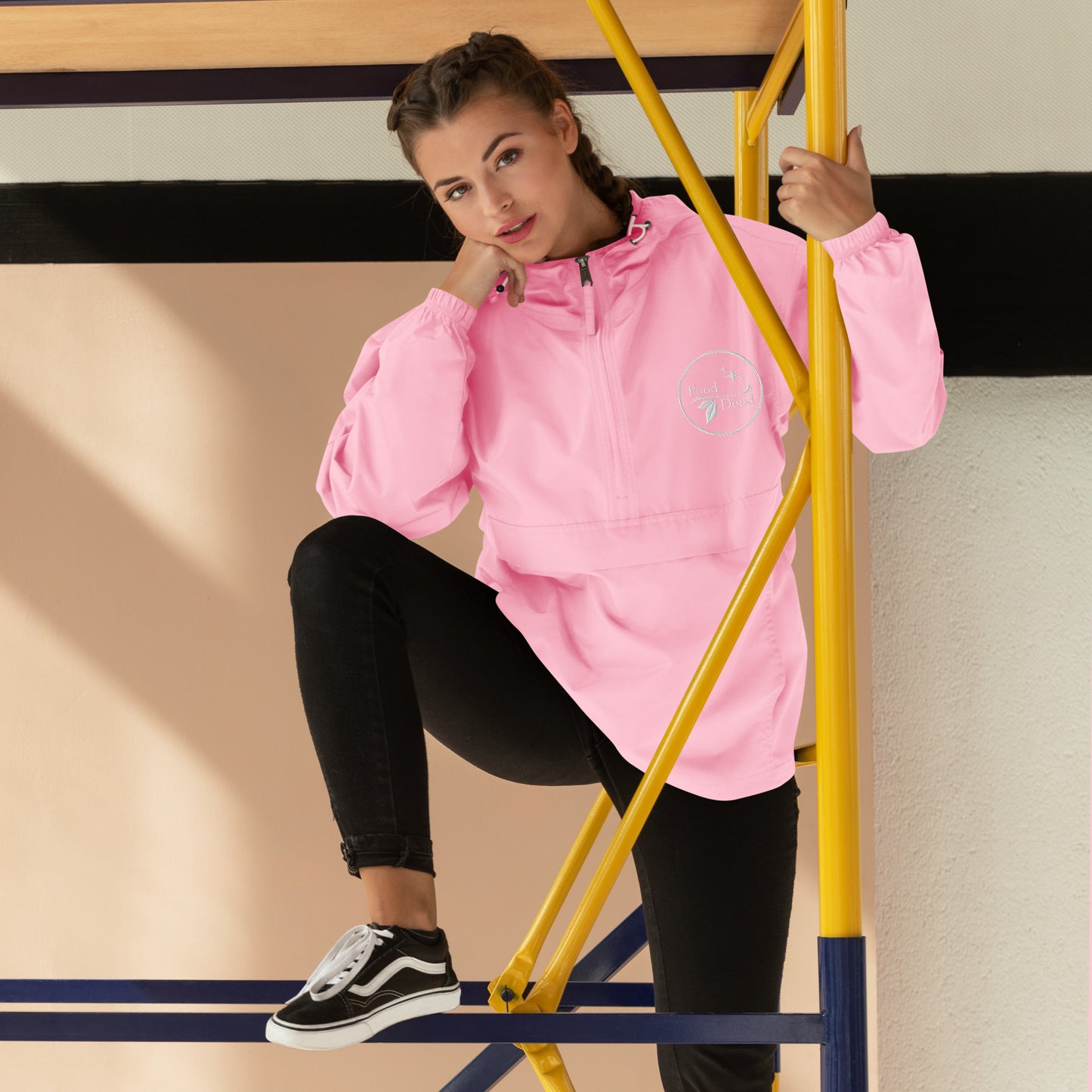 Food Dood Logo Embroidered Champion Packable Jacket