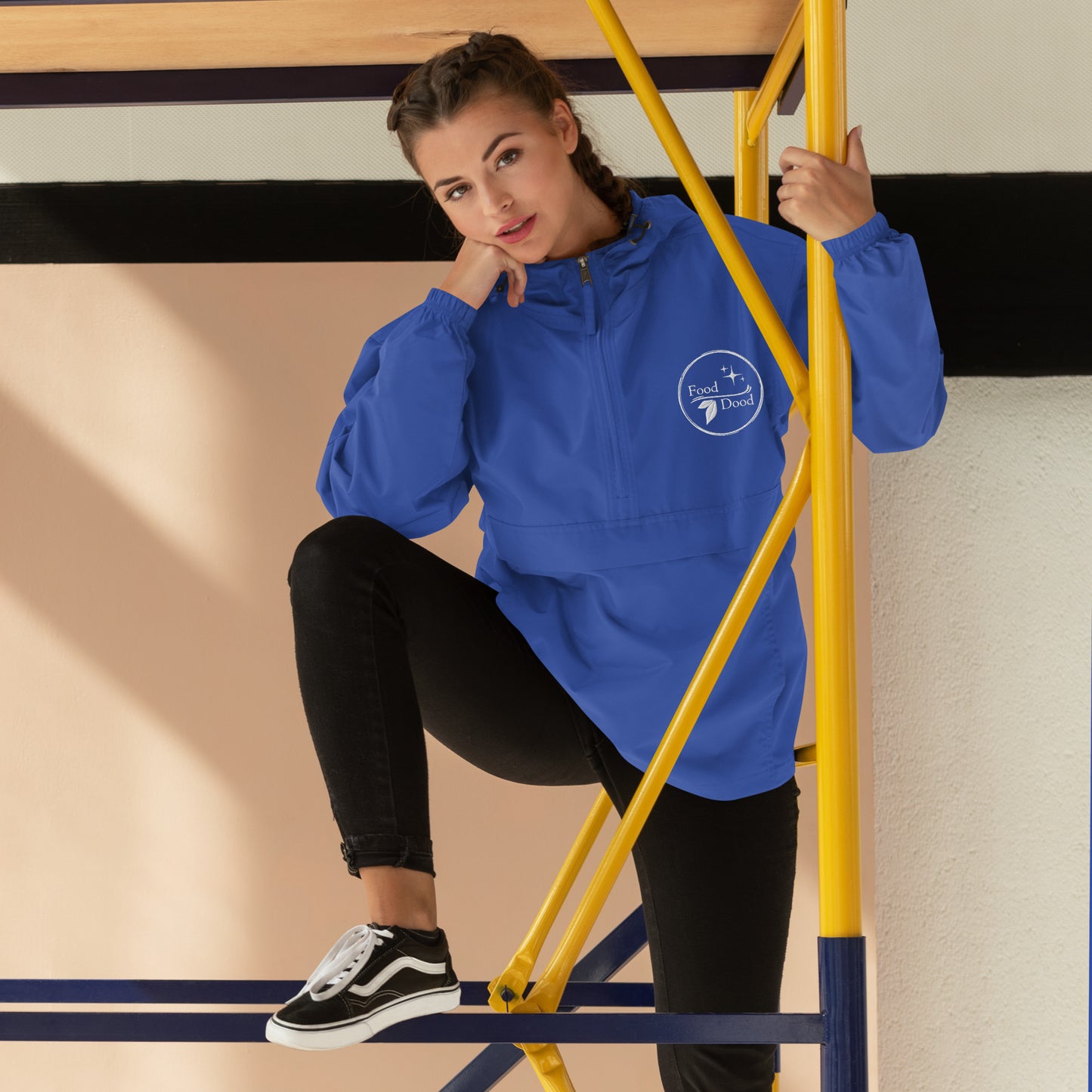 Food Dood Logo Embroidered Champion Packable Jacket