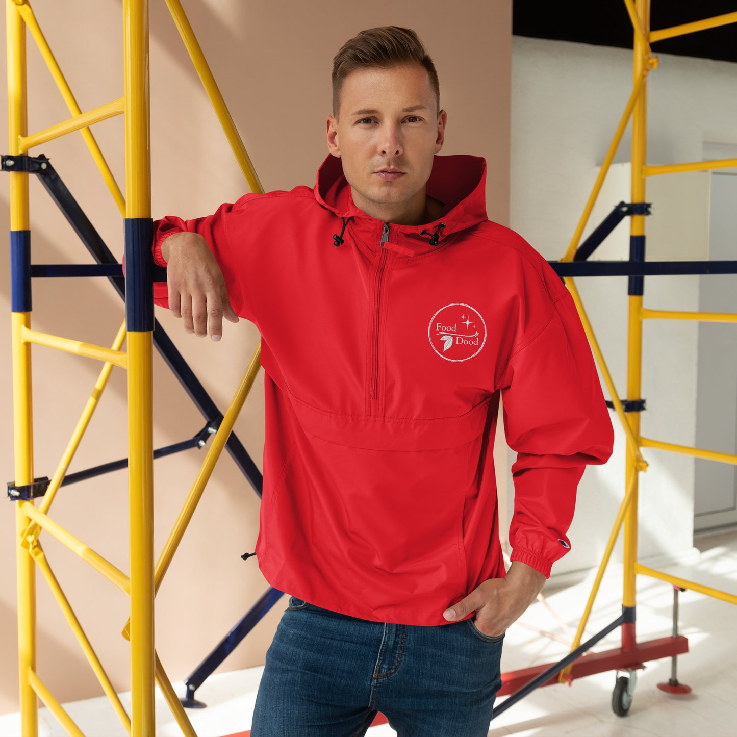 Food Dood Logo Embroidered Champion Packable Jacket