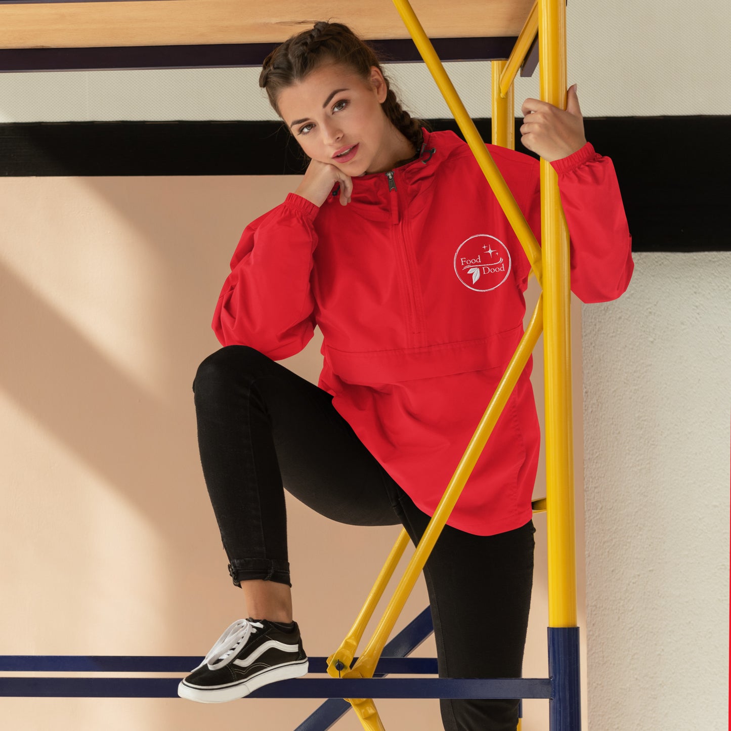 Food Dood Logo Embroidered Champion Packable Jacket