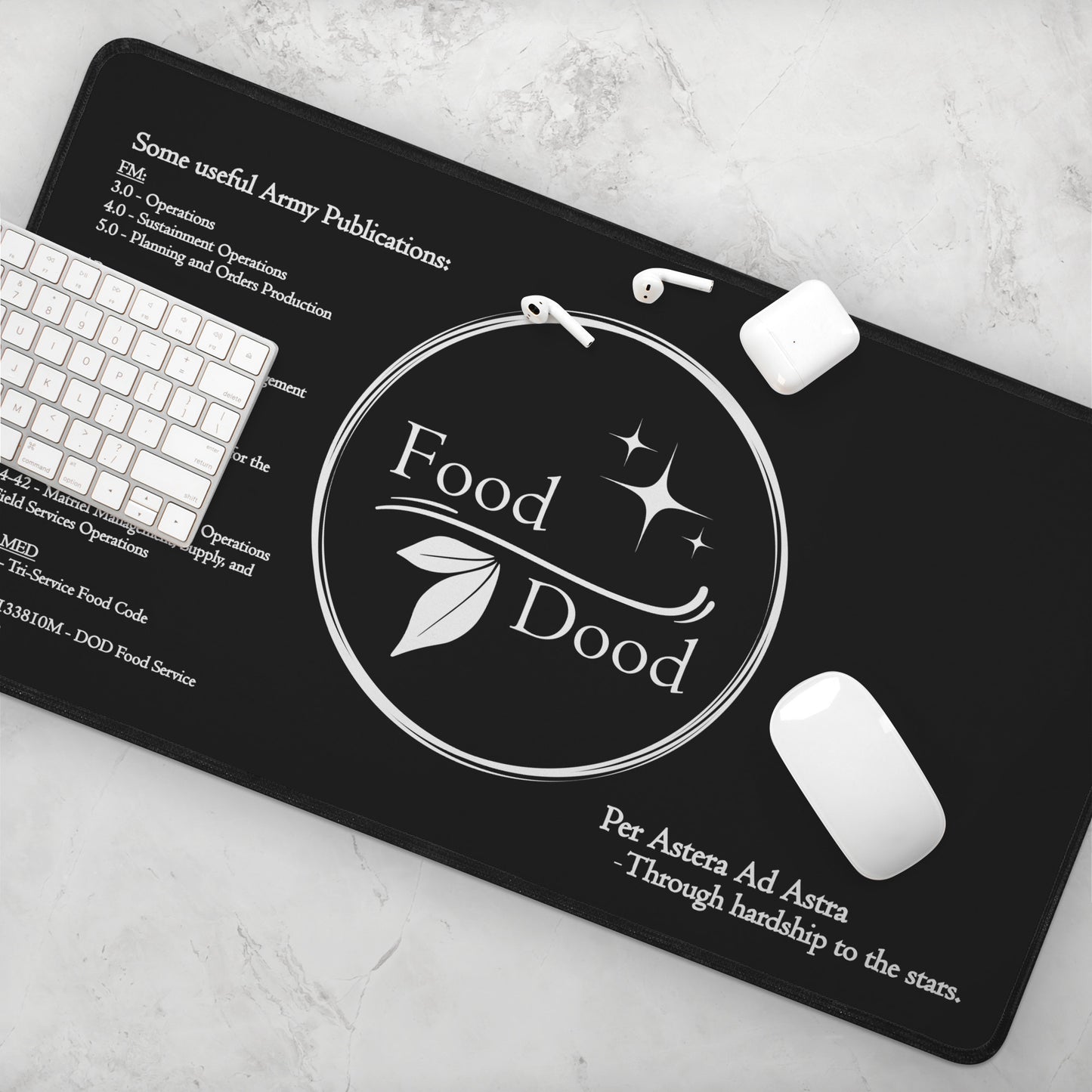 Food Dood Desk Mat, Lg Black