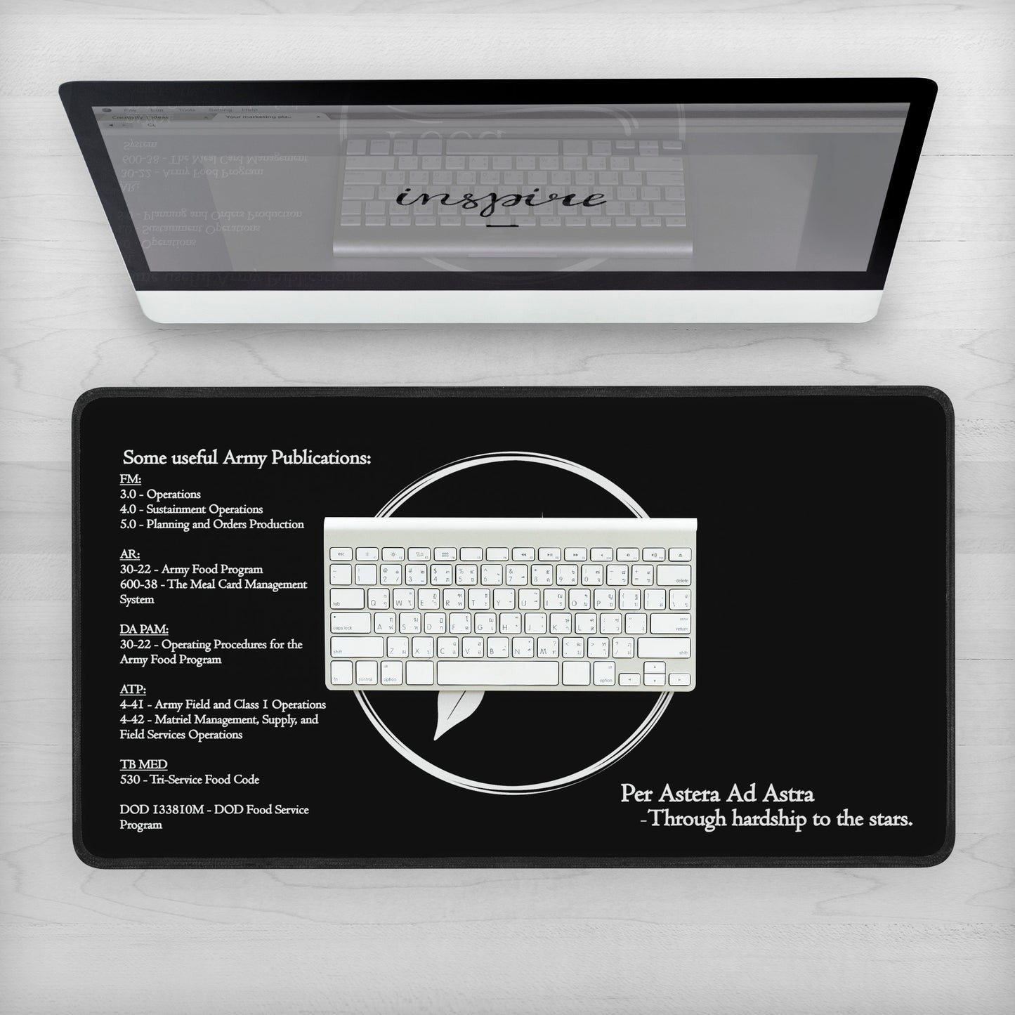 Food Dood Desk Mat, Lg Black