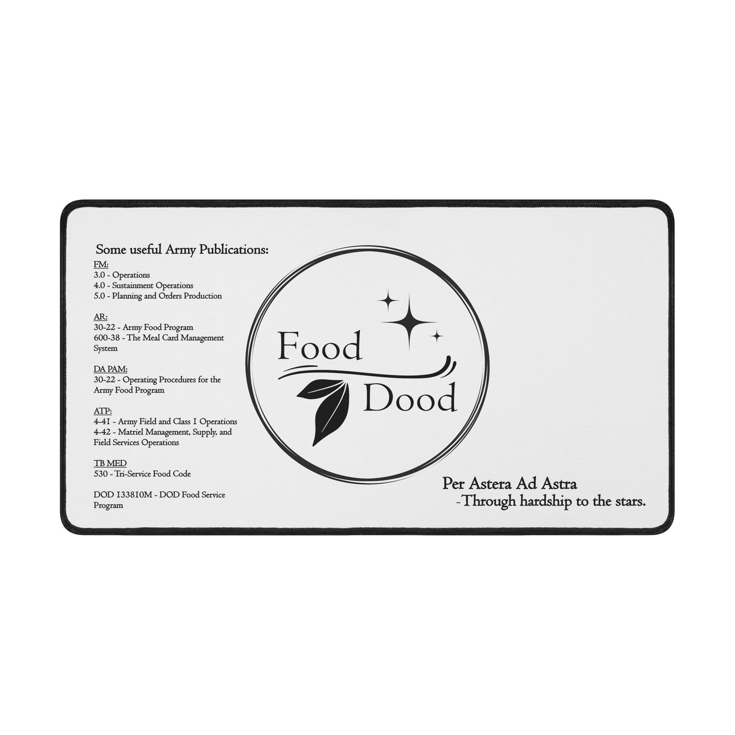 Food Dood Desk Mat, Lg White
