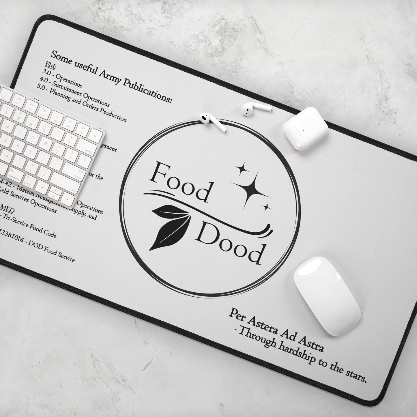 Food Dood Desk Mat, Lg White