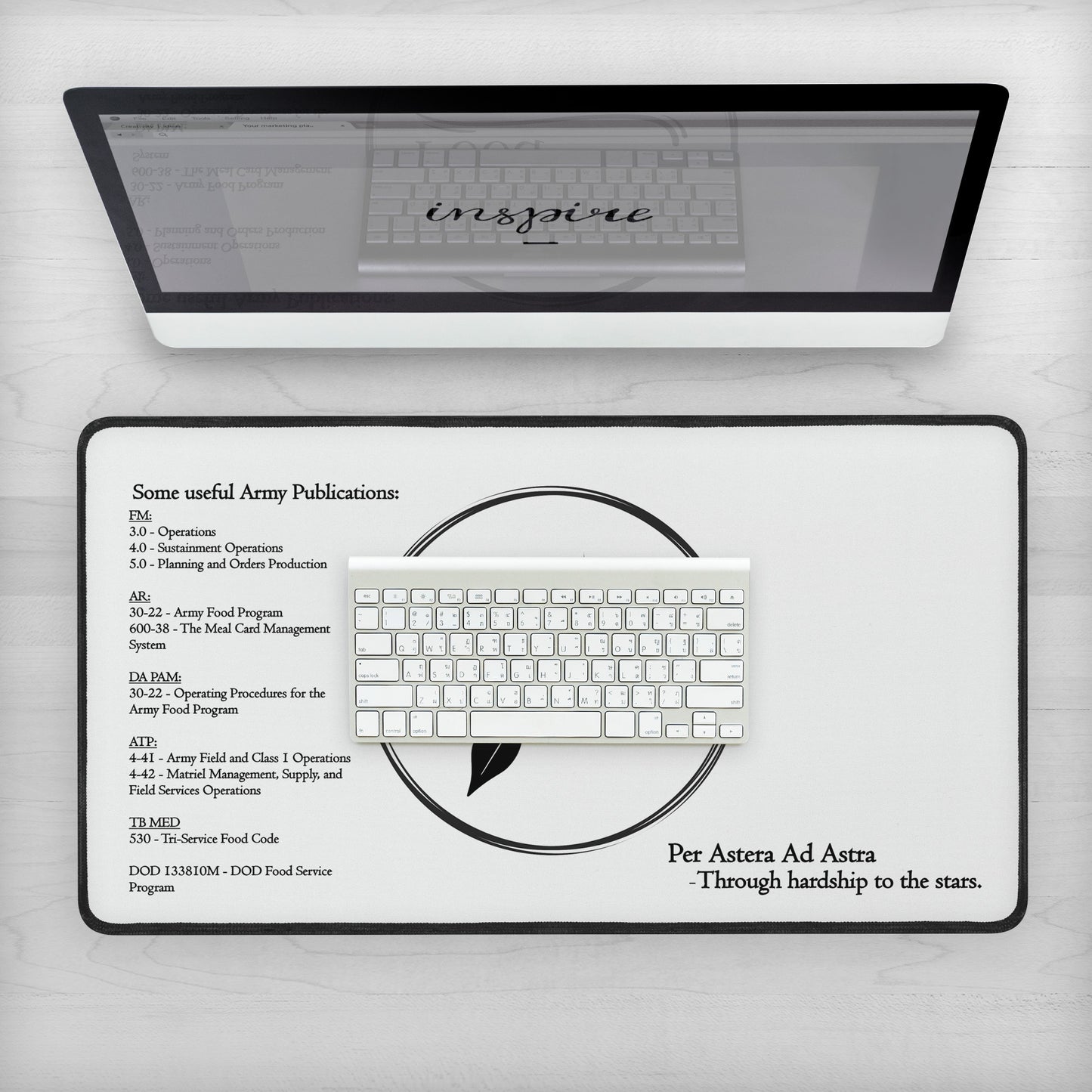 Food Dood Desk Mat, Lg White