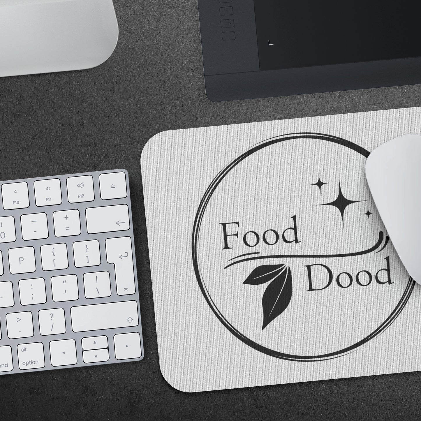 Food Dood Logo Mouse Pad, White