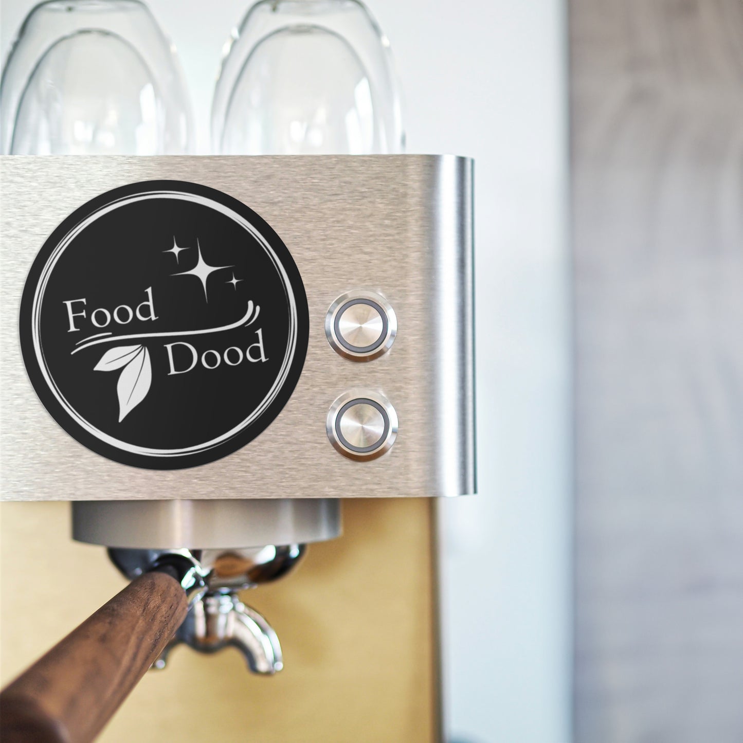 Food Dood Round Magnet, Black