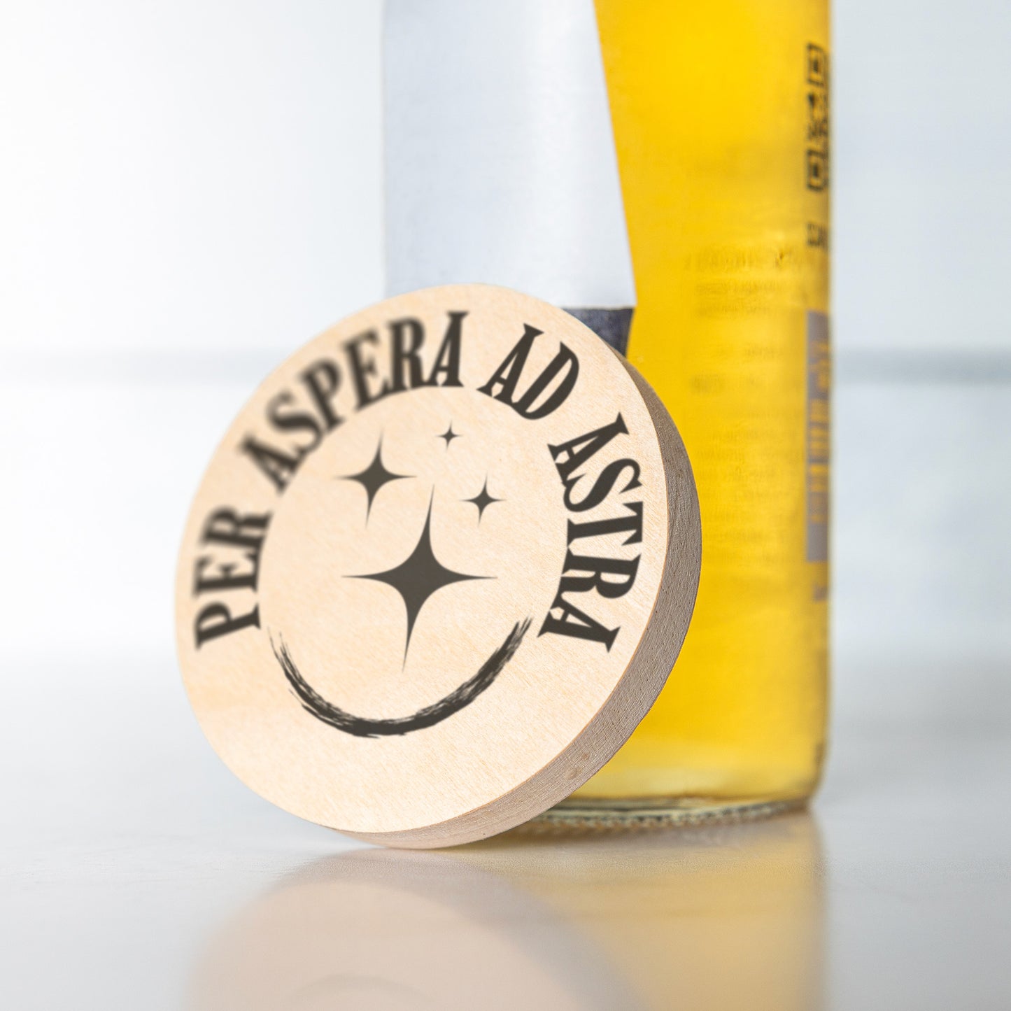 "Per Aspera Ad Astra" Magnetic Wooden Bottle Opener