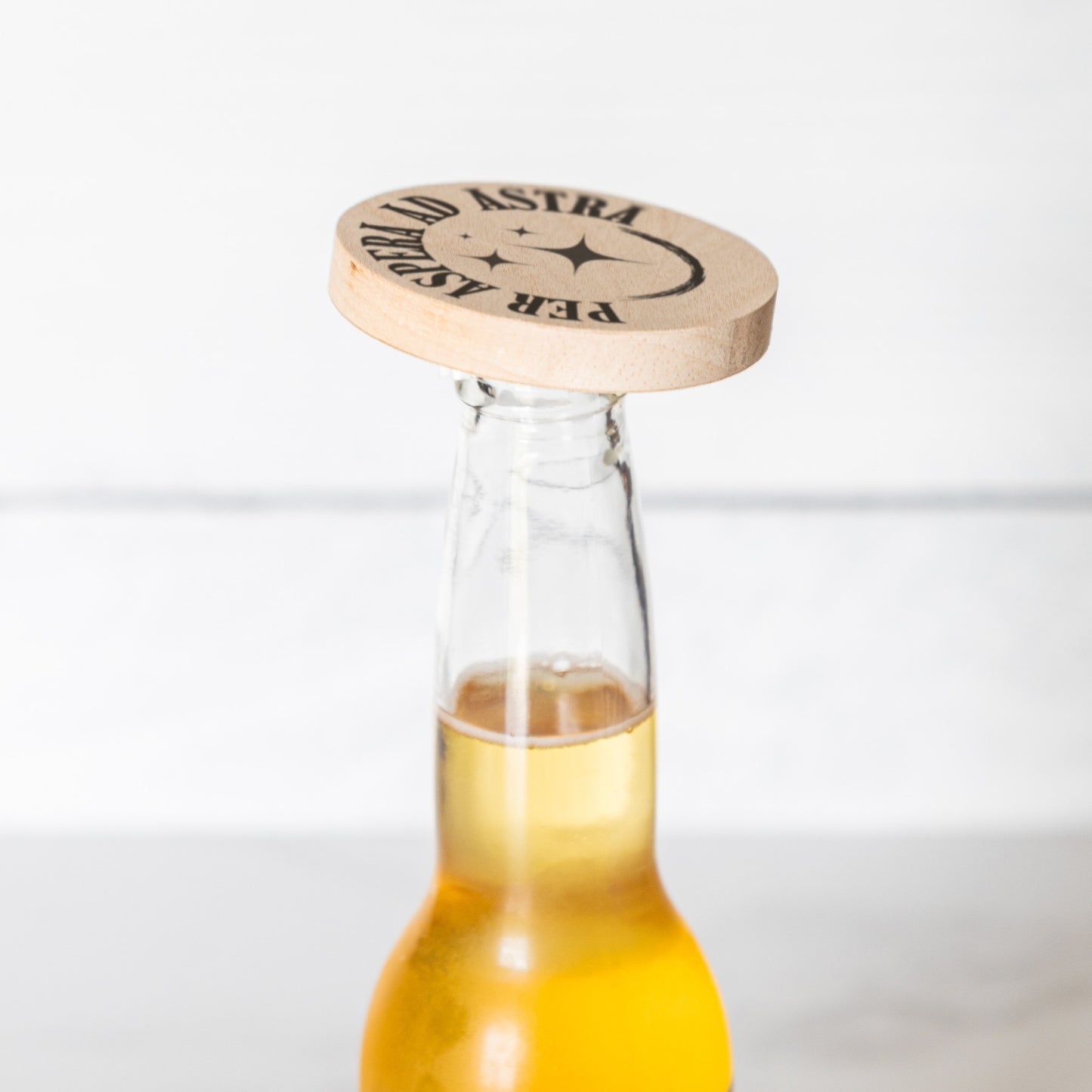"Per Aspera Ad Astra" Magnetic Wooden Bottle Opener