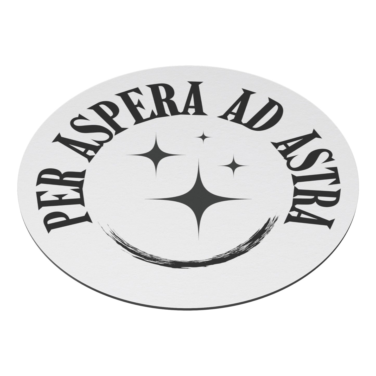 Per Aspera Ad Astra Round Magnet, White