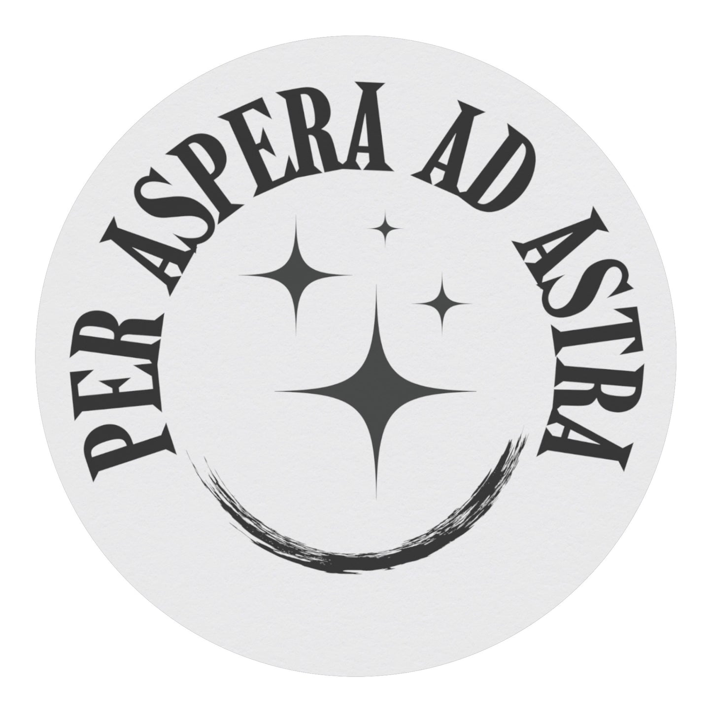 Per Aspera Ad Astra Round Magnet, White
