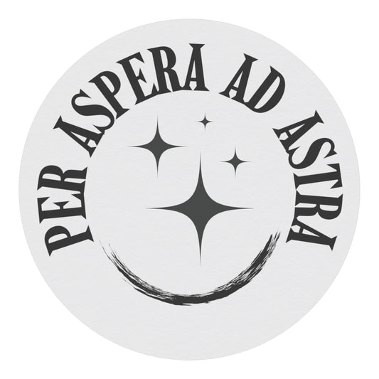 Per Aspera Ad Astra Round Magnet, White